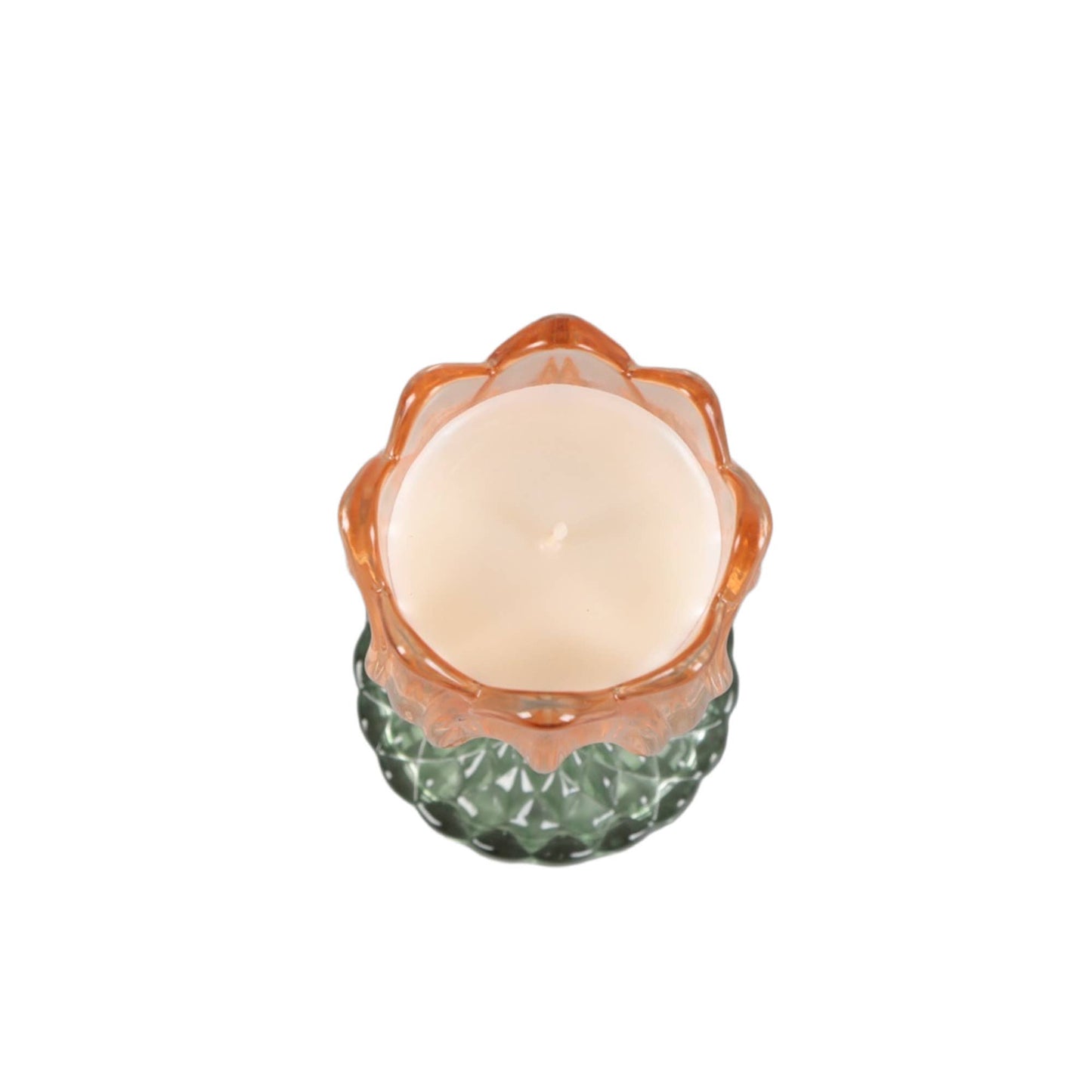 5.88" Iridescent Tulip Pedestal Glass Candle
