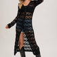 BUTTON DOWN CROCHET MAXI CARDIGAN