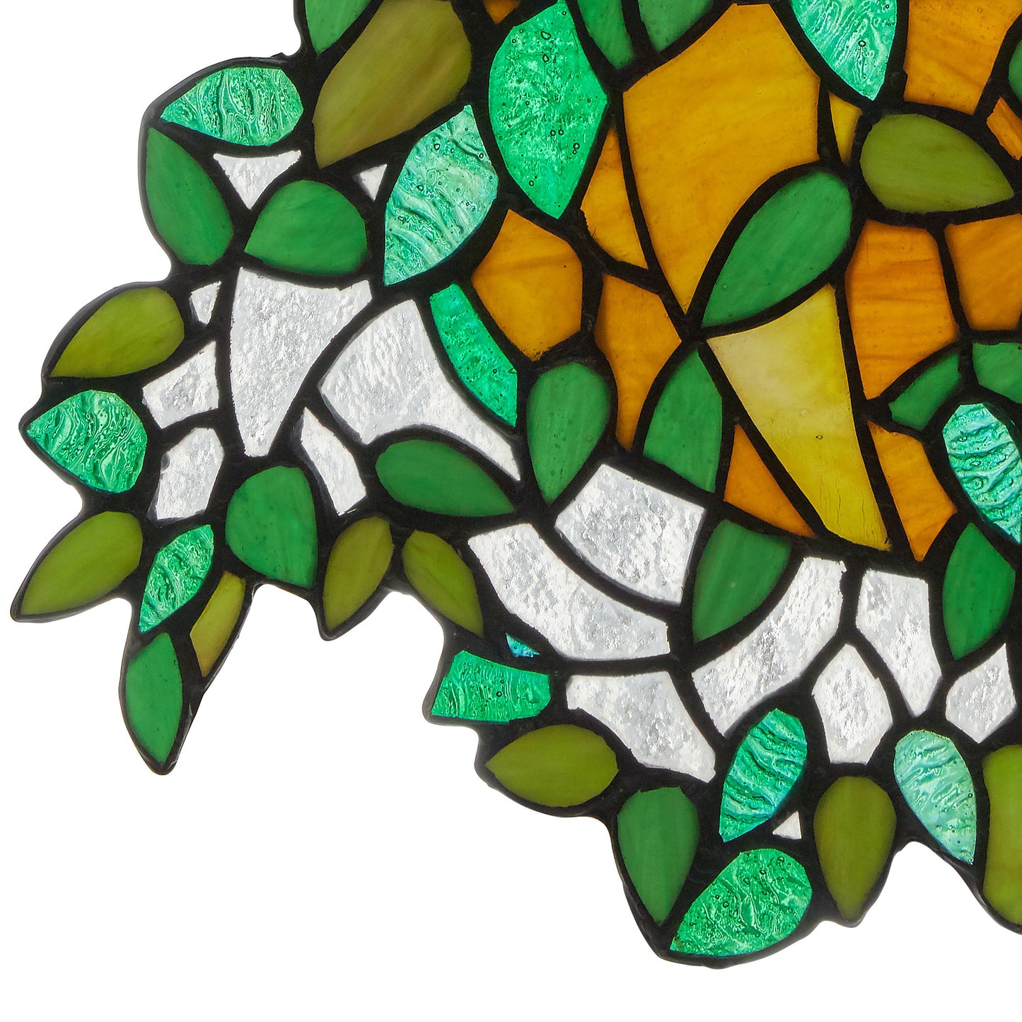 13"W Hanging Plant Tiffany-Style Stained Glass Window Panel