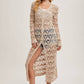 BUTTON DOWN CROCHET MAXI CARDIGAN