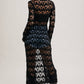BUTTON DOWN CROCHET MAXI CARDIGAN