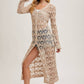 BUTTON DOWN CROCHET MAXI CARDIGAN