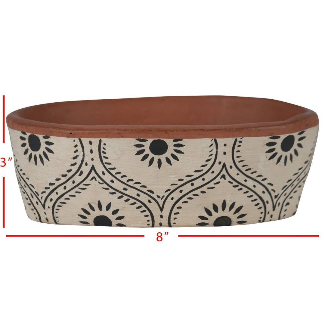 Terracotta oval planter