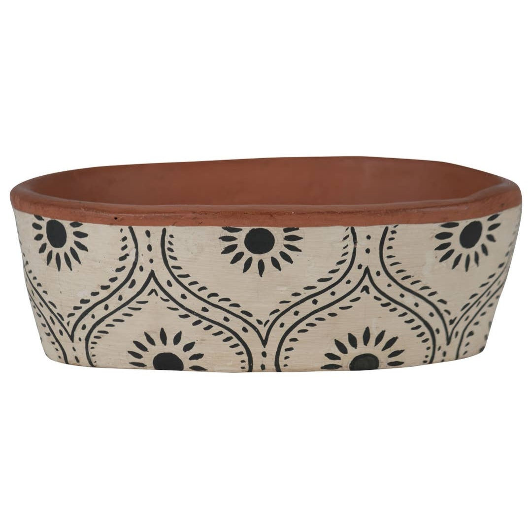 Terracotta oval planter